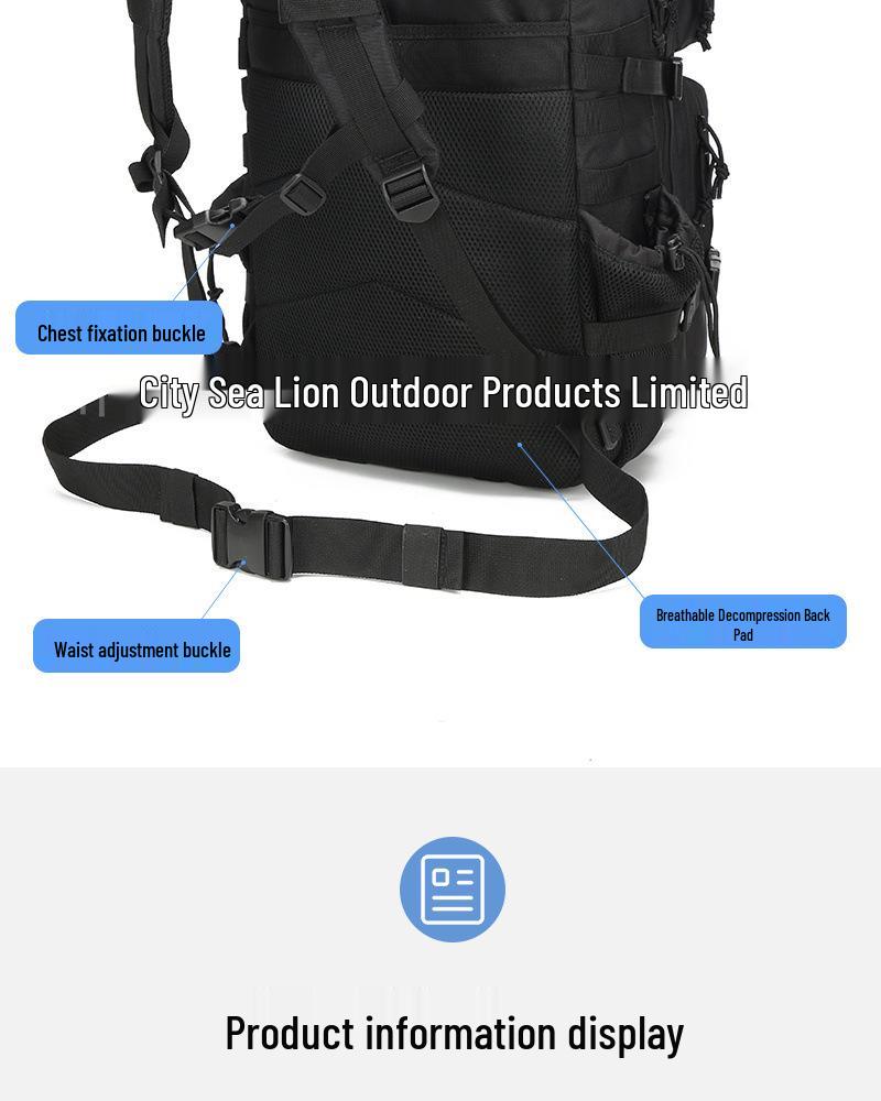 Large Capacity Tactical Camouflage Hiking Backpack for Outdoor Travel and Climbing