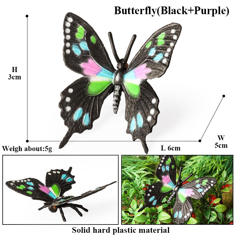 Oenux Insect Animals Model Monarch Actias Ningpoana Swallowtail Butterfly Growth Cycle Garden Figurine Education Kid Toy Gift
