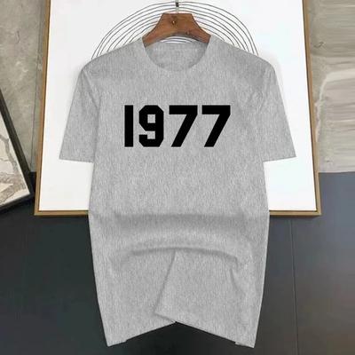 Hochwertige Baumwolle 1977 Monochrome Print Luxus T-Shirt Männer Neue Marke Mode Coole Designer T-Shirts Casual Streetwear Tops