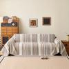 1PC Chenille Sofa Towel All-cover Coffee Striped Pattern Sofa Throw Blanket With Tassels Couch Protector Double Face Usable