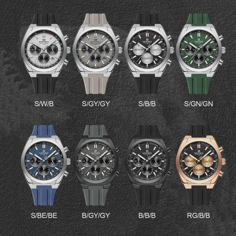 Waterproof Sport Watches for Men Multi-function Chronograph Wrist Watch Male Luxury Silica Band Quartz Clock