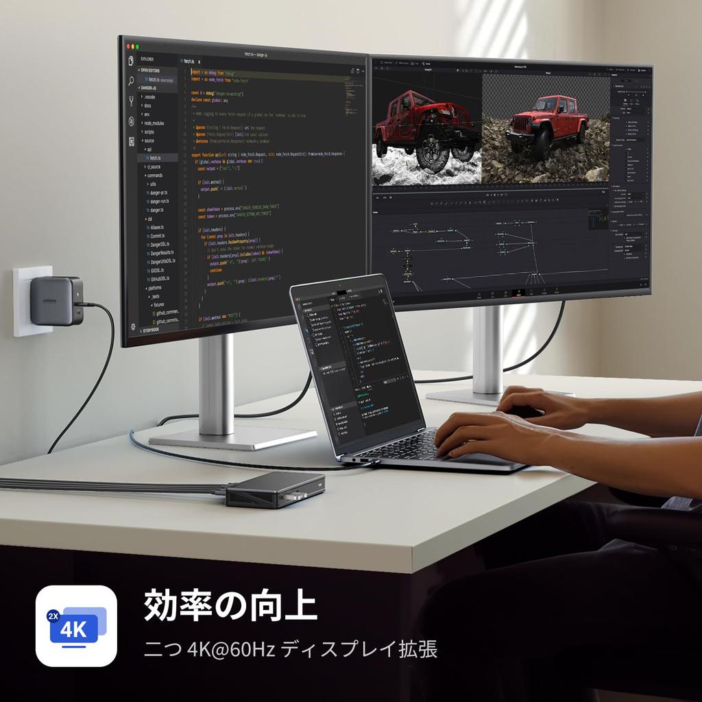 UGREEN Revodok Pro 209 Docking Station with 10 Gbps Data 2 HDMI 2 DP 1 Gbps RJ45 and 100W PD Fast Charging Port for MacBook Air and Galaxy S20 Devices