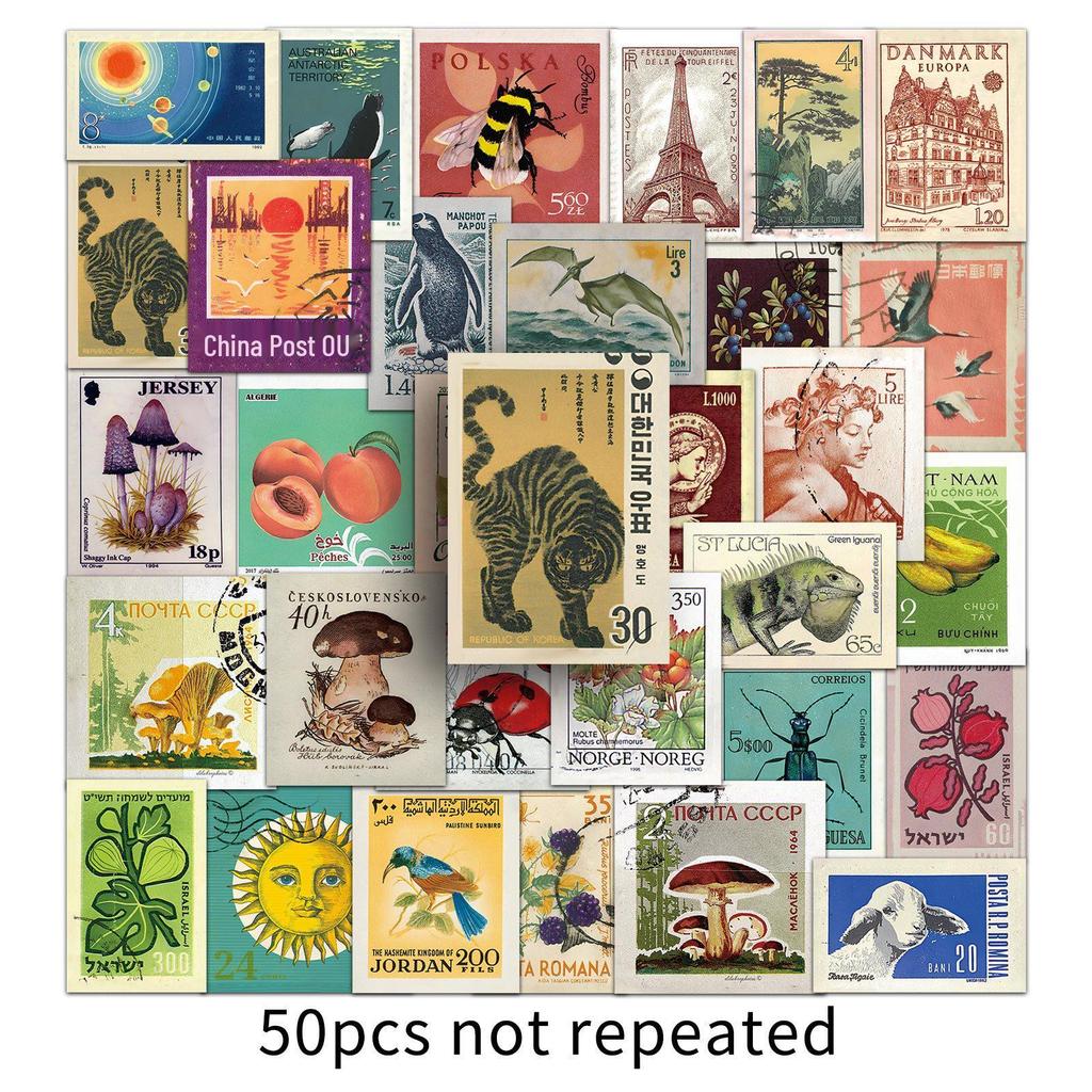 Valizler, Kulaklıklar, Gitarlar, Masaüstleri için 50 Retro Klasik Nostaljik Dekoratif Çıkartma