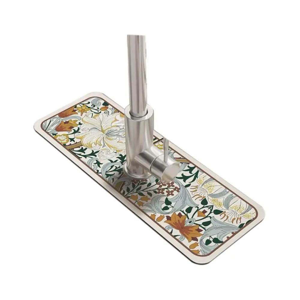 Non slip Household for Bathroom Kitchen Countertop Protection Mat Absorbent Pad Faucet Drain Pad Faucet Mat Sink Splash Guard