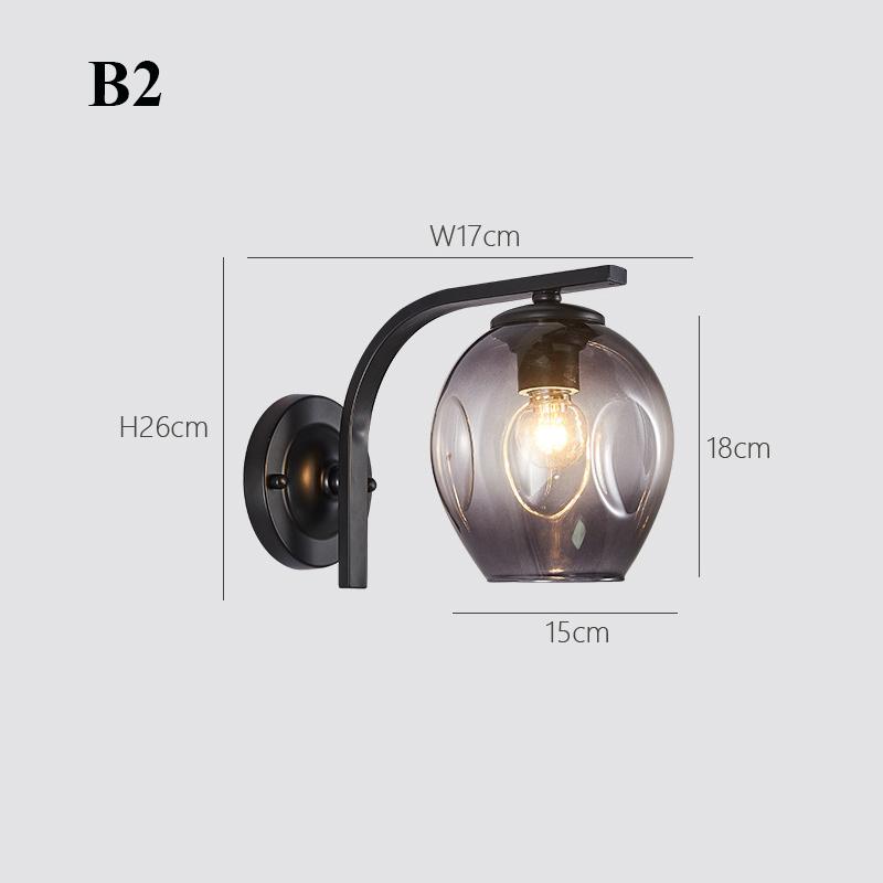 

Современный цветной настенный светильник бра со стеклянным абажуром Loft, декоративные внутренние светодиодные настенные светильники для коридора E27, черный, золотой, синий