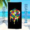 R-RubiksS C-CubeS Towel Textile Bathrobe Beach Quick-Drying Lightweight Portable Camping Swim Pool Travel
