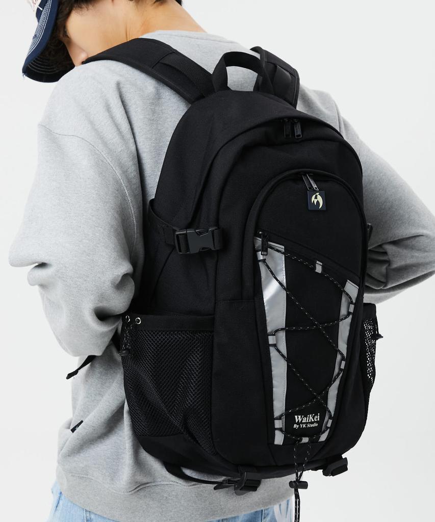 Waikei Reflective String Backpack Black