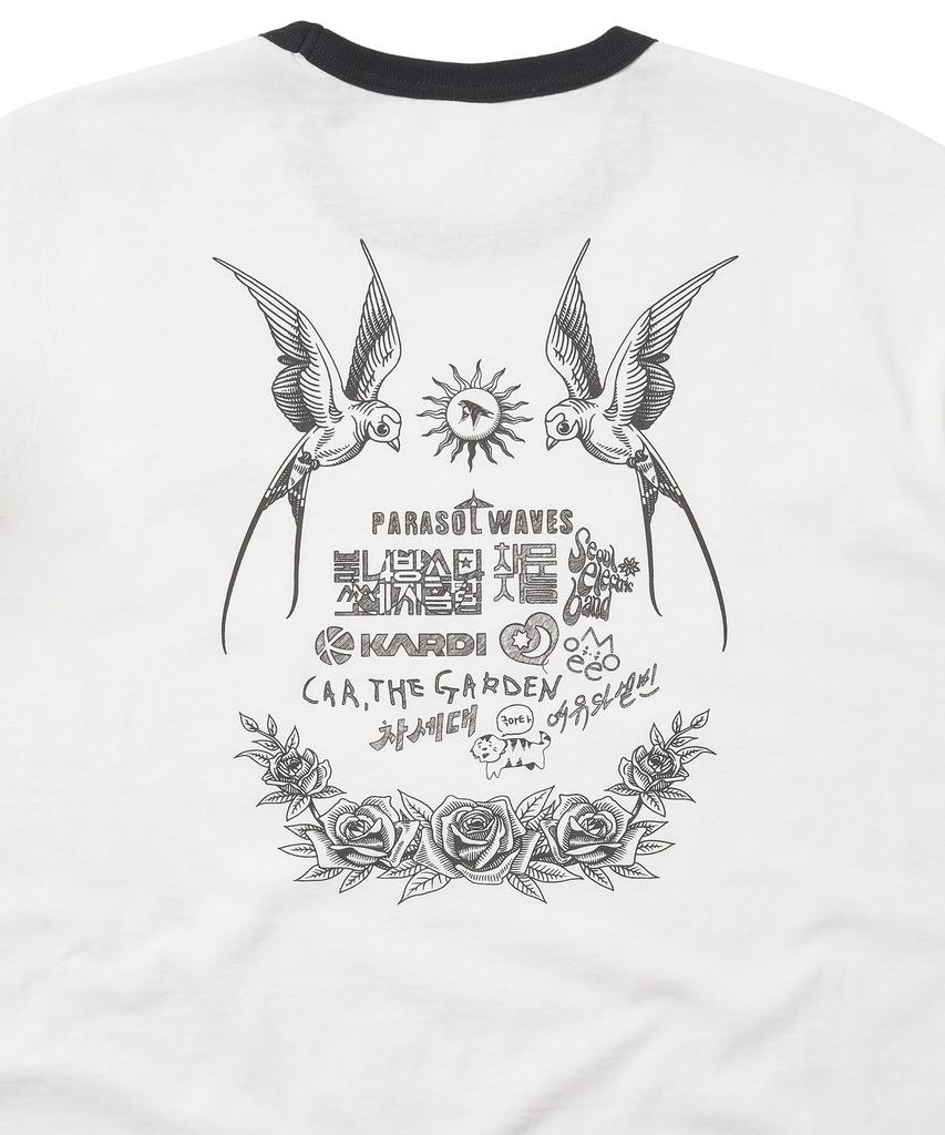 DISCUS ATHLETIC Jeebi Dabang Compilation 2024 Lineup Ringer T-Shirt Off-White