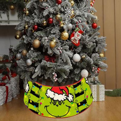 Christmas Tree Collar 22 Inch Green Elf Xmas Tree Base Stand Cover Fabric