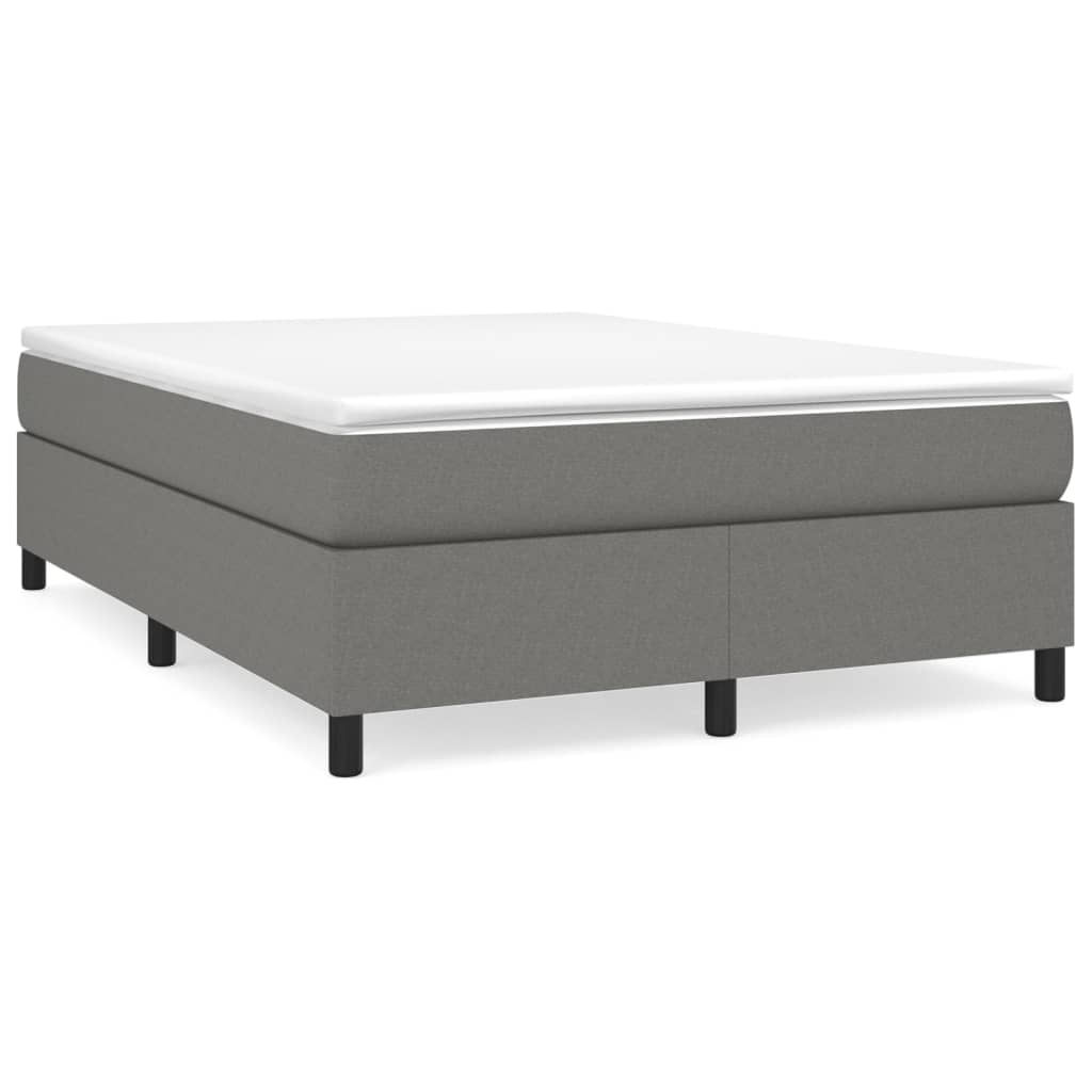 vidaXL Boxspringbettgestell Dunkelgrau 140x200 cm Stoff