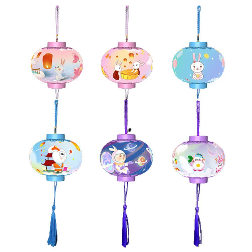 Colorful Handheld Kids Kindergarten Round Cylinder Chinese Party Festival Lanterns Children Toys LED Lanterns Mid-autumn Lamp