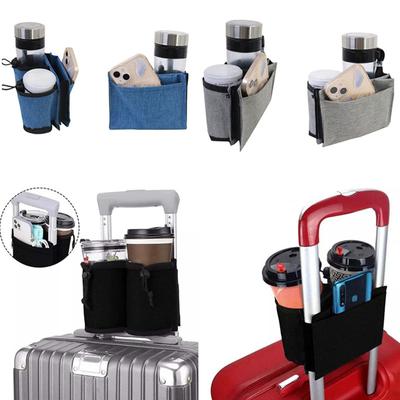 Luggage Travel Cup Holder Durable Free Hand Travel Luggage Drink Bag Travel Cup Holder Storage Bag Fits Most Suitcase Handles