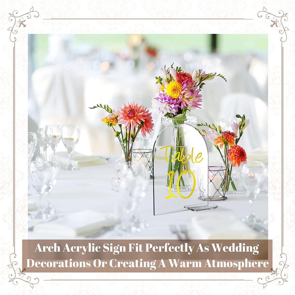 Acrylic Transparent Arched Semicircle Without Digital Seat Plate Blank Acrylic Party Decoration Wedding Table Cards Versatile