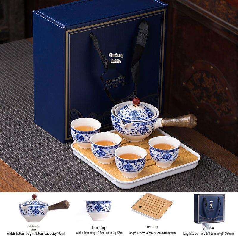 Portable Travel Kung Fu Tea Set: 1 Pot & 4 Cups in Gift Box, Custom Logo Option