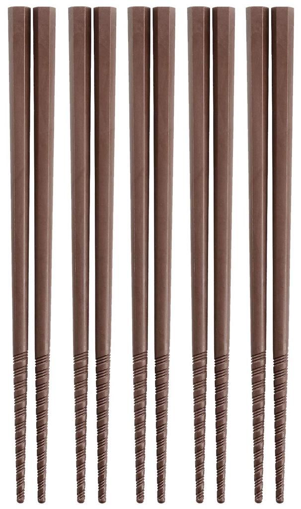 Akebono Sangyo Tornado Set of Made In Chopsticks, Brown, 18cm, 5, Japan, PM-104