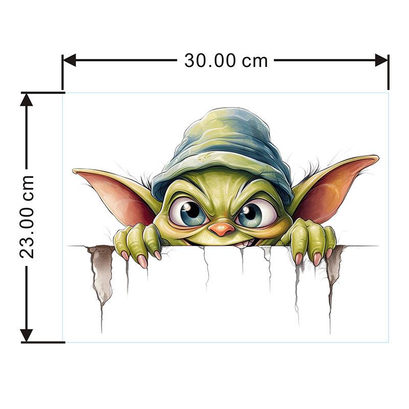 Self-adhesive Halloween Little Monster Toilet Stickers for Bathroom Wall Decor 23x30 разноцветный