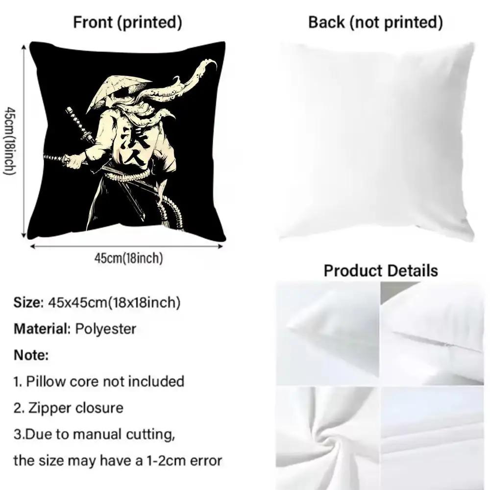 Anime N-Ninja S-Scroll Cushion Cover Pattern Printed Pillowcase for Living Room Sofa Cushion Cover & Bedroom Decor