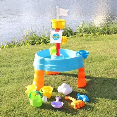 Bunter Kinder Sand-Wasser-Tisch mit Strand-Sand-Wasserspielzeug Sensorischer Tisch Hinterhof Outdoor-Spielzeug für Kinder
