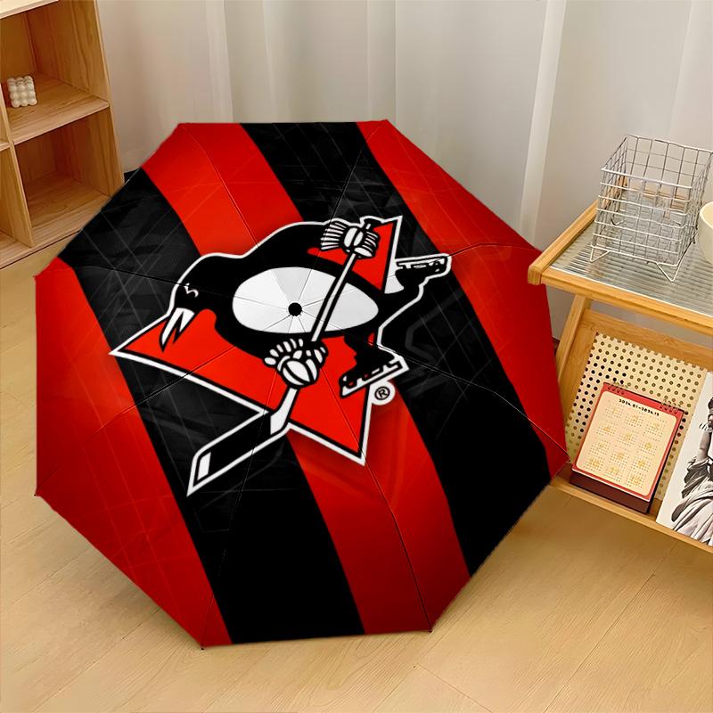 Pittsburgh Penguins Print Auto 8?Ribs Folding Umbrella Wind Resistant Lightweight Automatic Umbrella For Daily Travel