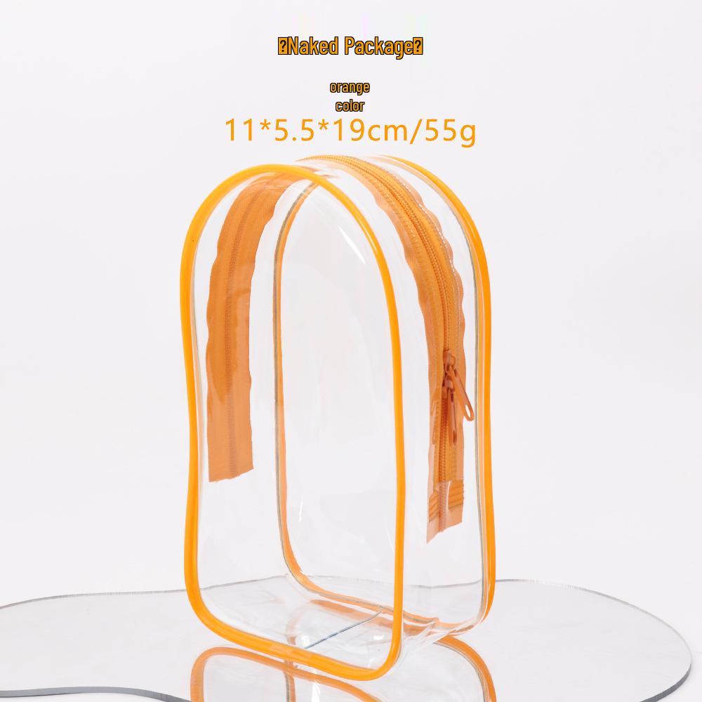 Clear PVC Zipper Doll Storage Bag - 19cm, Cartoon Dust Cover with Portable Hanging Buckle