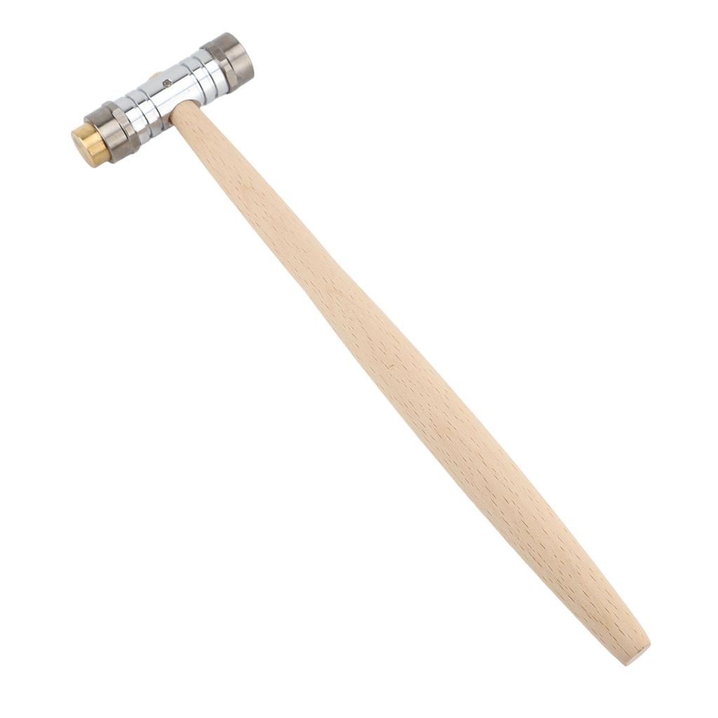 Dual Head Small Hammer Brass and Plastic Mallet Installation Hand Tool with Wooden Handle for Home