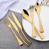 304 Stainless Steel 24Pcs/Set Gold Dinnerware Set Steak Knife Fork Coffee Spoon Cutlery Set Kitchen Tableware Silverware Set
