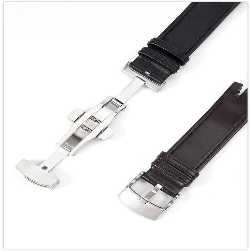 Genuine Leather for Swatch YTS401/402/409/713 YTB400 Pin/Folding Buckle Watchband Watch Strap Bracelet Watch Accessories 20mm