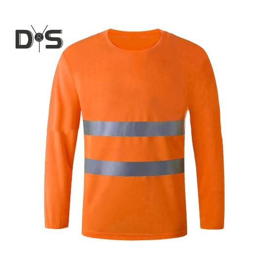 

Светоотражающая защитная футболка со светоотражающими зонами на 360 градусов, высокая видимость, быстросохнущая, с длинными рукавами, для бега в ночную смену XL оранжевый/красный