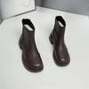 New Women's Single-shoe Shoes: Thick-soled Chimney Ankle Boots, Rear Zipper Boots
