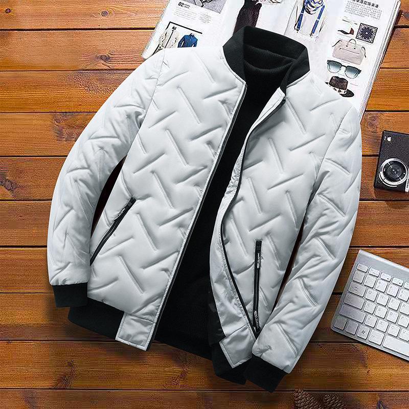 

2024 Men s Trendy Stand-Up Collar Cotton-Padded Jacket, Light & Warm Autumn/Winter Top 2XL
