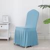 Banquet Chair Cover Thickened Elastic Pleated Skirt Dining Chair Cover Wedding Hotel Party Venue Decoration Simple and Versatile