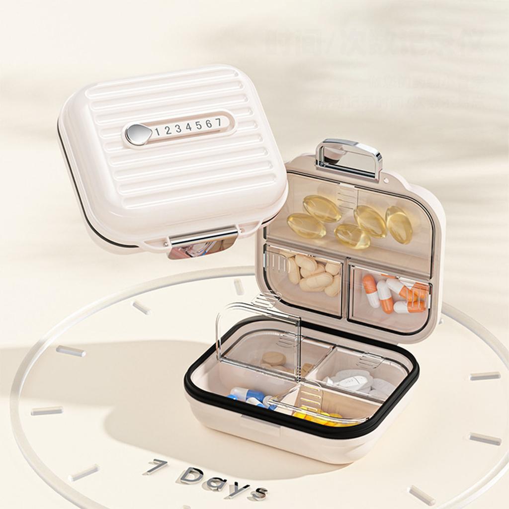 Pink/Purple/White Pill Box Mini Pill Organizer 7 Compartment Medicine Pill Case Portable Jewelry Organizer Outdoor Traveling Use
