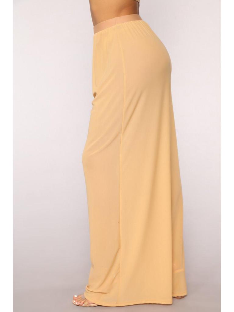 2025 Sheer High-Waisted Wide-Leg Mesh Trousers – European & American Style