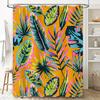Vibrant Tropical Print Shower Curtain Bright Colors with Leaf Design for Bathroom Decor 180 x 180cm Waterproof Fabric Decoration