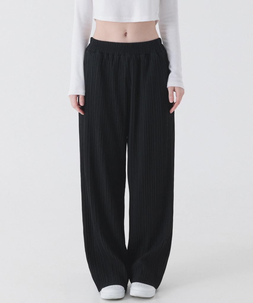 PIANER Comfortable Wide Pleated Pants (Black)