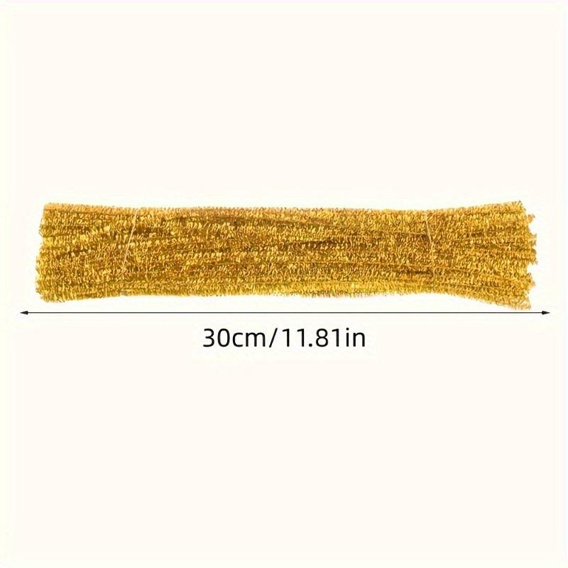 100pcs 11.81inch Christmas Glitter Chenille Stems Pipe Cleaners Plush Tinsel Stems Wired Sticks DIY Craft Supplies Decoration