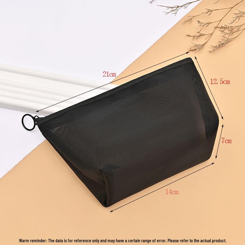 Popular Portable Nylon Mesh Makeup Bag – Transparent Small Cosmetic and Toiletry Storage for Travel