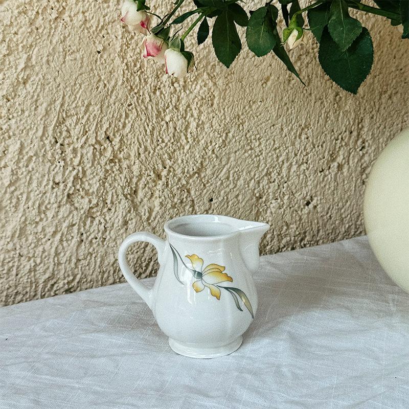 

French retro floral coffee cup, dish, milk pot, sugar jar with lid, milk jar 200-400ml