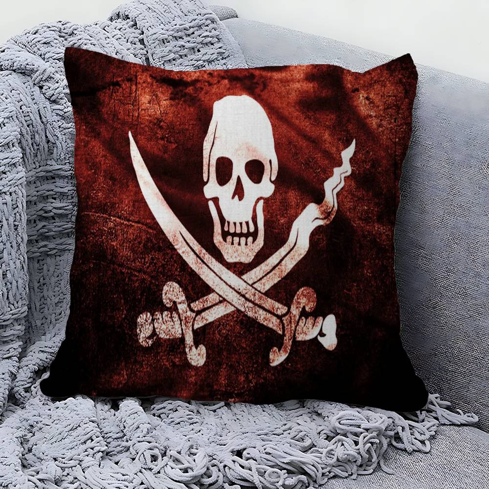 Pirate Ship Rune Skull Pillow Anime Pillow Sofa Bed Head Pillow Cover Cushion Cover 45x45 cm Fashion