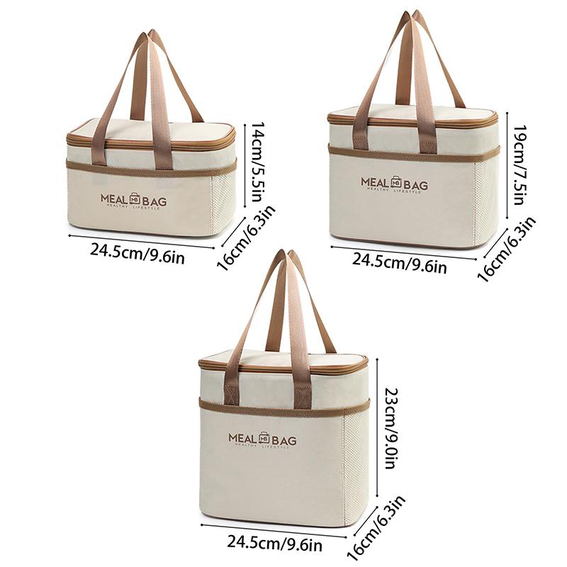 Insulated Lunch Bag Large Capacity Thermal Tote With Oxford Fabric And Aluminum Foil Leakproof Cooler For Picnic Office Travel