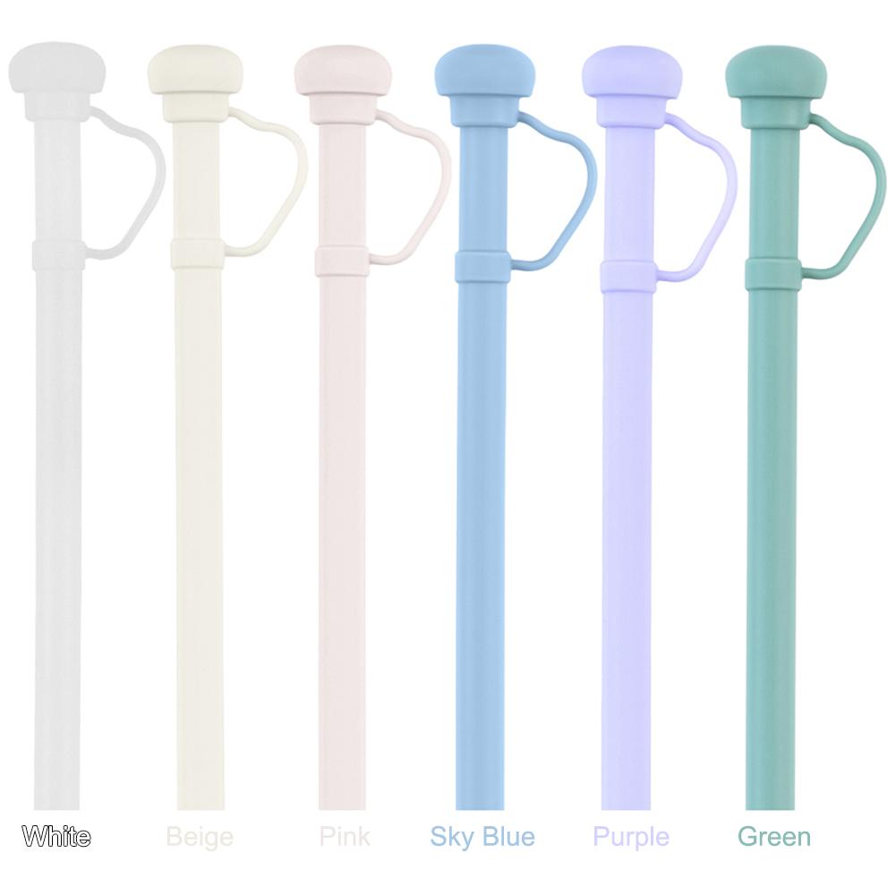 Silicone Long Reusable Straw with Straw Cover Drinking Straw Dustproof Soft Straw for Stanley 20/30/40oz Cup Accessories