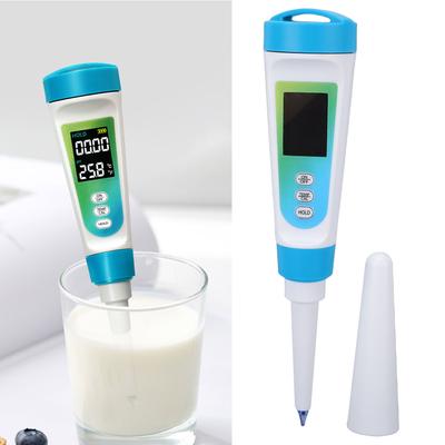 Medidor de PH Alta Precisão 0 a 14 Faixa de Medição de PH 2 em 1 Medidor de Temperatura e PH com Função ATC para Queijo Carne Fruta Alimento Massa
