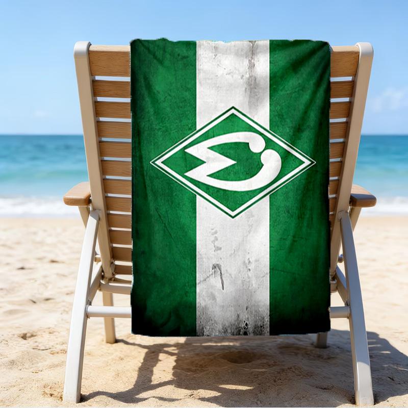 Asciugamano da Spiaggia in Microfibra Werder Bremen, Leggero e Asciugatura Rapida, per Viaggi Estivi, Essenziale per la Spiaggia, Piscina all'Aperto