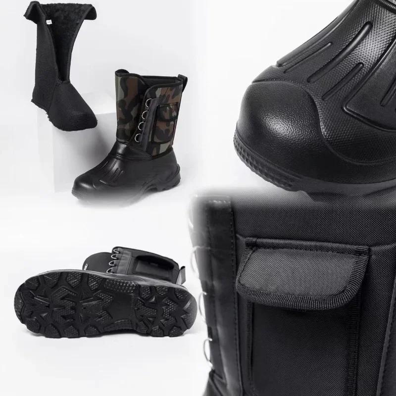 Outdoor Sports Men Boots Winter Waterproof Shoes for Men Light Rain Boots Fur Fishing Boots Winter Snow Boot New Male Footwear