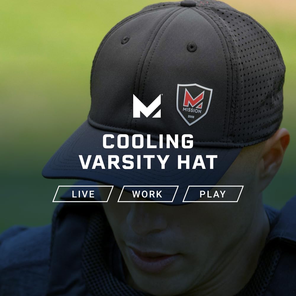 MISSION Flex Varsity Unisex Fit for Men and Running Golf UV Odor Up to 2 Hours of Heatstroke Walking Sizes Hat, Women, Cap, Cap, Sweat-Wicking,
