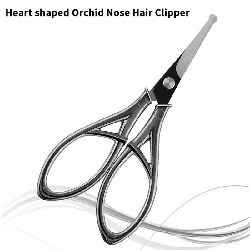 Nose Hair Scissors Mini Stainless Steel+Abs Round Head Beauty Trimmer Nose Hair Trimmer Portable Ergonomics Nose Hair Cutter