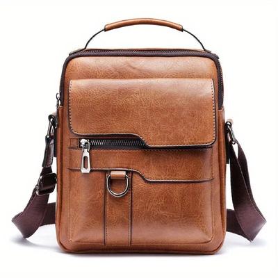 Men Shoulder Bag for Men PU Leather Flaps Men's Crossbody Bags Business Flap Male Solid Messenger Bag Travel Bag