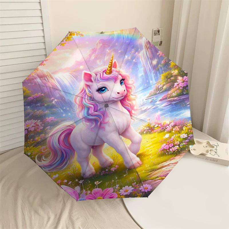 

1PC Unicorn Fantasy Umbrella-8-Rib Reinforced, Automatic Open, Lightweight & Durable, Fashion Accessory for Outdoor-D341