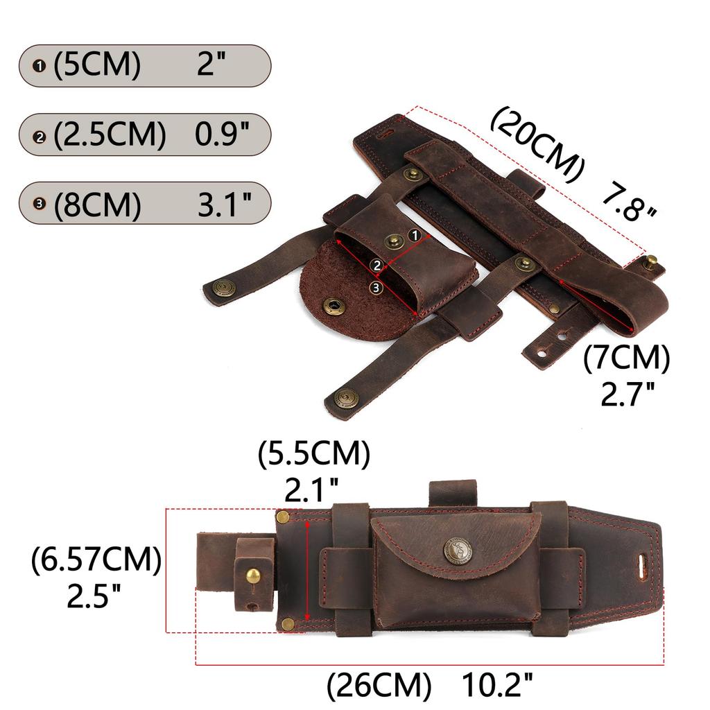 TOURBON Knife Sheath Belt Case for Straight Handmade Leather Sheath with Flint Holder for Petty and Airsoft Knives, Knives, Camping, BBQs, Fishing,