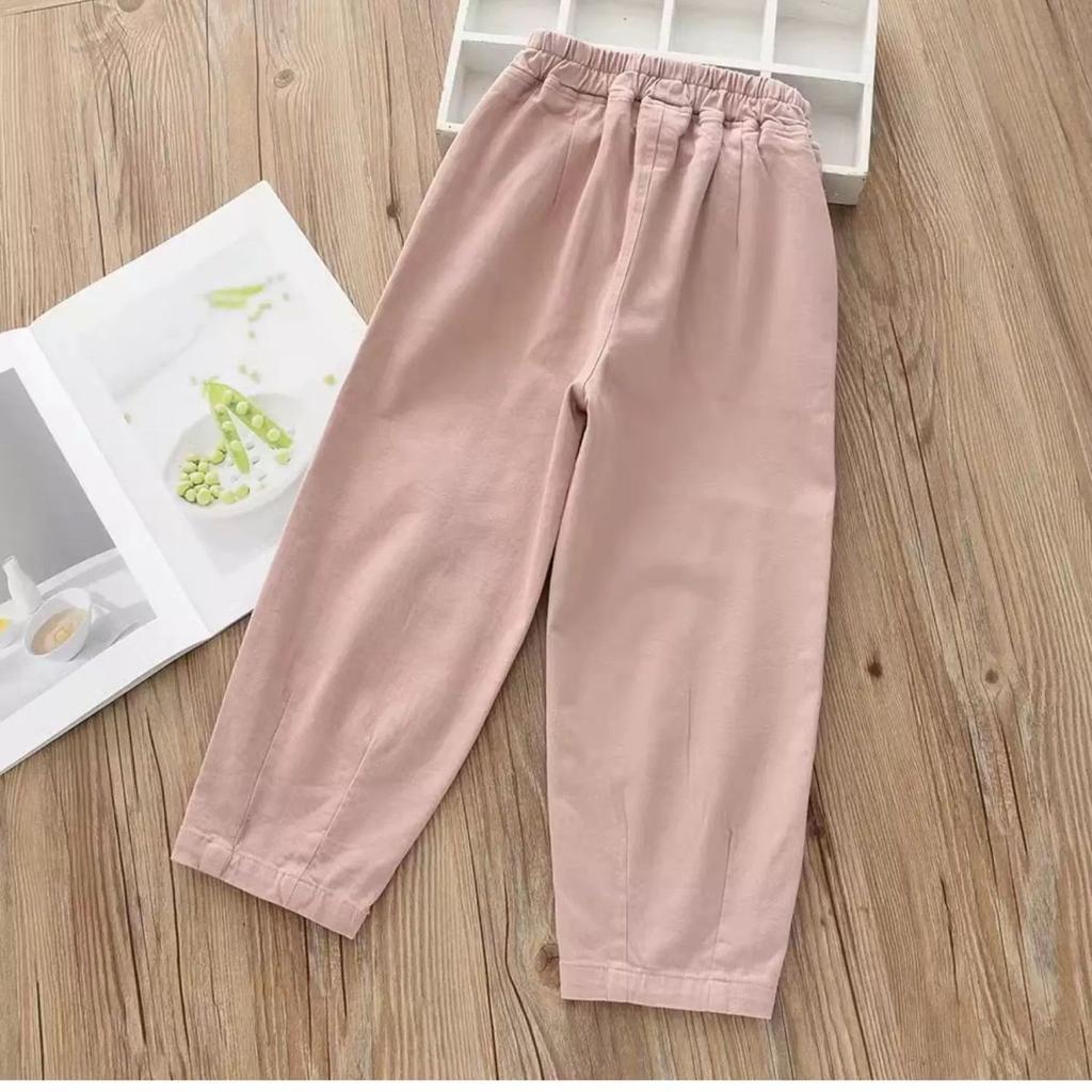 New Style of Children's Clothing for Girls Pure Cotton Casual Pants for Babies Children's Clothing for Middle and Large Age Carrot Pants